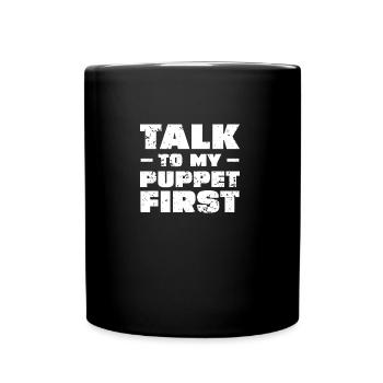 Drôle de conversation avec ma poupée d’abord pour - Mug uni - noir - Devant