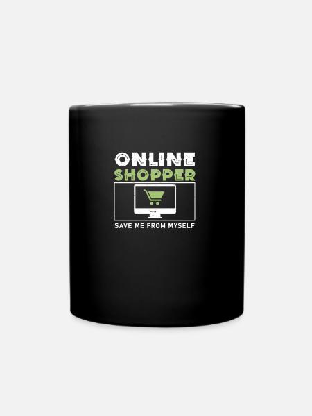 Lustiger Online-Shopper Sparen Sie vor mir selbst - Tasse einfarbig - Schwarz