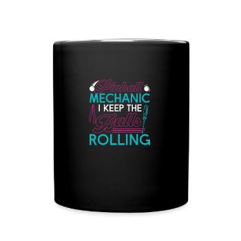 Pinball I Keep The Balls Rolling Funny Pinball - Full Colour Mug - black - Front