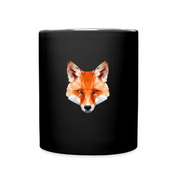 Fuchs in Origami Optik - Tasse einfarbig - Schwarz - Vorne