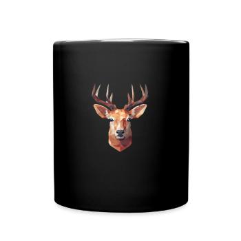 Origami Deer Geometry - Full Colour Mug - black - Front