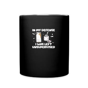 Collation amusante avec gelée de beurre de cacahuète « J’ai été laissé - Mug uni - noir - Devant