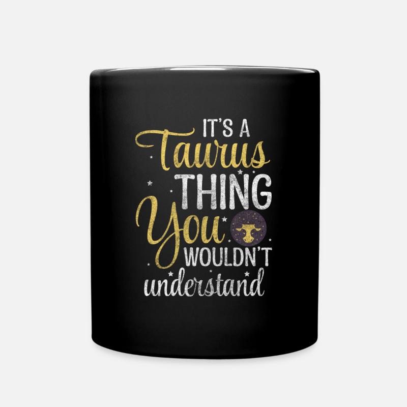 Taurus Earth Symbol - Full Colour Mug - black