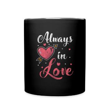 Heart Couple Hearts Wedding - Full Colour Mug - black - Front