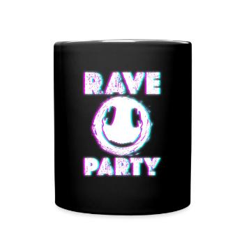 Rave Rave Musik Festival Disco - Tasse einfarbig - Schwarz - Vorne