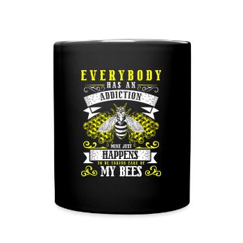 Honey flower meadow sting - Full Colour Mug - black - Front