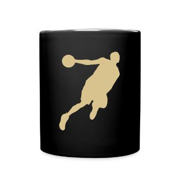 Silhouette de joueur de basketball, design sportif dynamique - Mug uni - noir - Devant