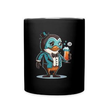 Pinguin-Mixologie - Tasse einfarbig - Schwarz - Vorne