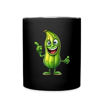 Green Alien Cucumber Man: Cosmic Snack - Full Colour Mug - black - Front