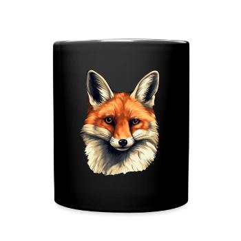 Portrait d’un mâle renard femelle - Mug uni - noir - Devant