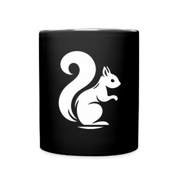 Elegant Squirrel Silhouette: Nature in - Full Colour Mug - black - Front