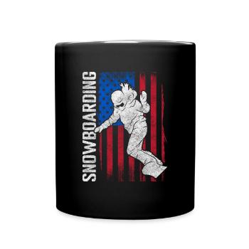 Snowboarder Board Winter Sports Winter Holidays - Full Colour Mug - black - Front
