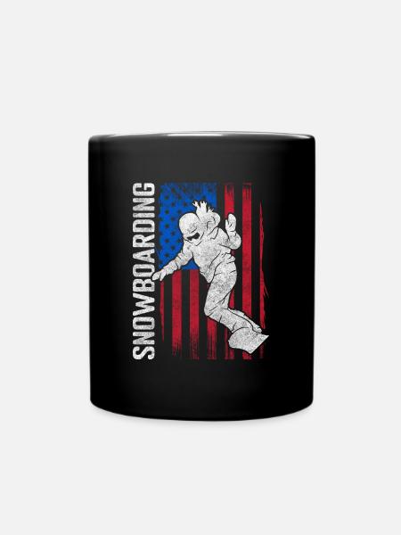 Snowboarder Board Wintersport Winterurlaub - Tasse einfarbig - Schwarz