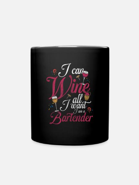 Bar Disko Whiskey Barfrau - Tasse einfarbig - Schwarz
