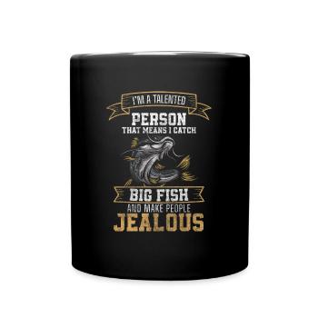 Pêcheur, Pêche, Loisirs, Eau - Mug uni - noir - Devant