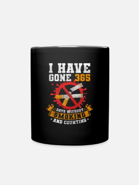 Nichtraucher Kippe Glimmstengel - Tasse einfarbig - Schwarz