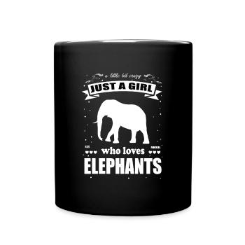 Just a Girl who loves Elefanten Outfit - Tasse einfarbig - Schwarz - Vorne