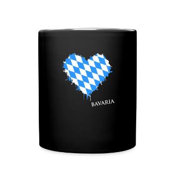 Bavaria, Bayern, Oberbayern, Minga - Tasse einfarbig - Schwarz - Vorne