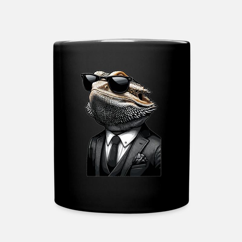 Bearded Dragon Lizard - Full Colour Mug - black
