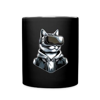 Lunettes VR Cat Réalité Virtuelle - Mug uni - noir - Devant