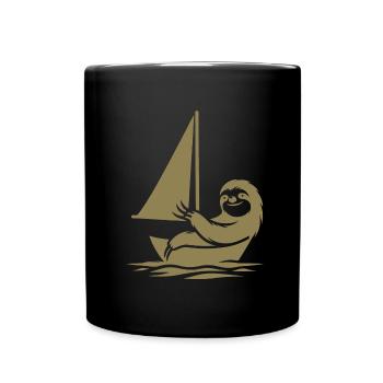 Dériveur minimaliste Sloth Summer - Mug uni - noir - Devant