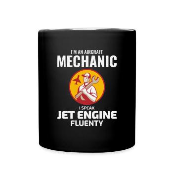 Fluggerätmechaniker Luftfahrtwartungstechniker - Tasse einfarbig - Schwarz - Vorne