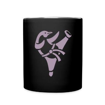 Pinguin Karate Kampfsport Kampfkunst Silhouette - Tasse einfarbig - Schwarz - Vorne