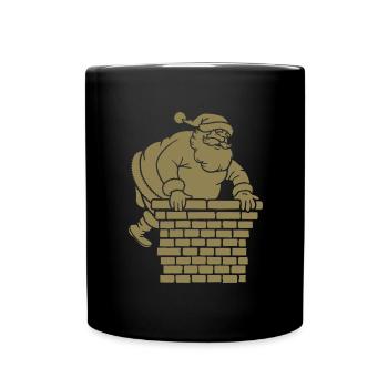 Silhouette du Père Noël Minimaliste - Mug uni - noir - Devant