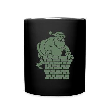 Silhouette du Père Noël Minimaliste - Mug uni - noir - Devant
