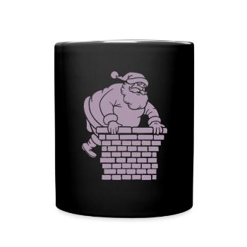 Silhouette du Père Noël Minimaliste - Mug uni - noir - Devant