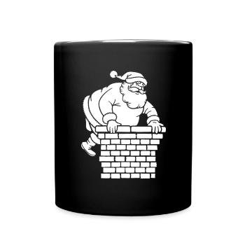Silhouette du Père Noël Minimaliste - Mug uni - noir - Devant