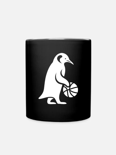Pinguin Basketball Spieler Silhouette Minimalistis - Tasse einfarbig - Schwarz