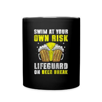 Schwimmer Hobby Rettung - Tasse einfarbig - Schwarz - Vorne