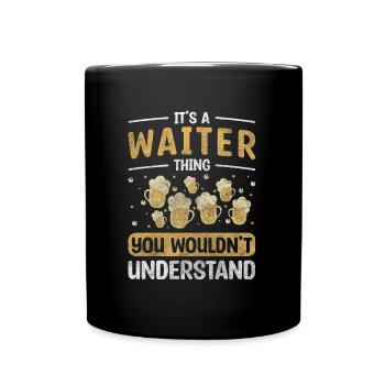 Waiter Gastronomy Profession Service Specialist - Full Colour Mug - black - Front