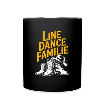 Linedance Familie Papa Mama Kinder - Tasse einfarbig - Schwarz - Vorne