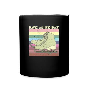 Schlittschuh Eiskunstlauf Eisbahn Winter Sport - Tasse einfarbig - Schwarz - Vorne