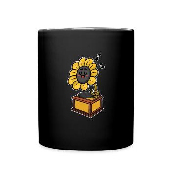 Sonnenblume - Tasse einfarbig - Schwarz - Vorne