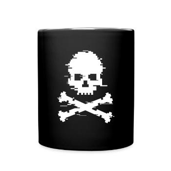 Glitch skull - Full Colour Mug - black - Front