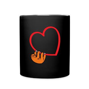 Sloth Valentines Day, Womens Sloths Valentine Hear - Mug uni - noir - Devant