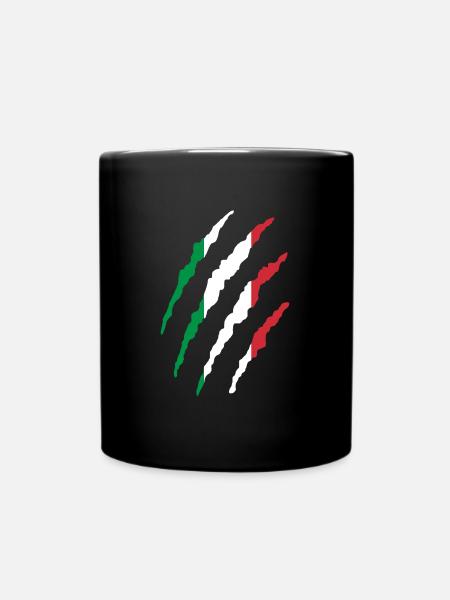 italian flag funny gift soccer shirt - Full Colour Mug - black