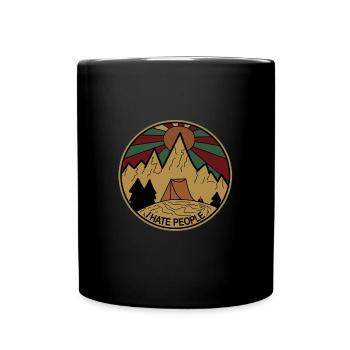 Je déteste les gens - nature, camping, plein air, randonnée - Mug uni - noir - Devant