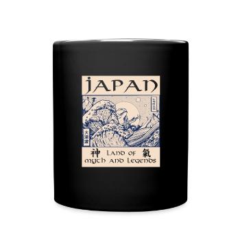 Japan History Demon Tsunami - Full Colour Mug - black - Front