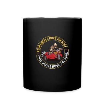 Beiwagen Motorradgespann Seitenwagen Gespann - Tasse einfarbig - Schwarz - Vorne