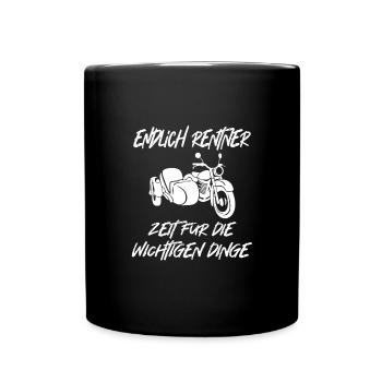 Beiwagen Motorradgespann Seitenwagen Gespann - Tasse einfarbig - Schwarz - Vorne