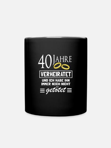 Rubinhochzeit 40.Hochzeitstag - Tasse einfarbig - Schwarz