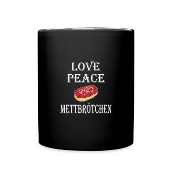 Mettbrötchen Mett Mettigel - Tasse einfarbig - Schwarz - Vorne