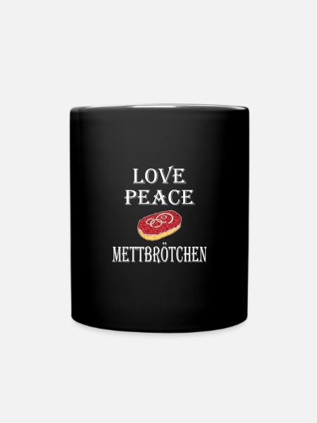 Mettbrötchen Mett Mettigel - Tasse einfarbig - Schwarz
