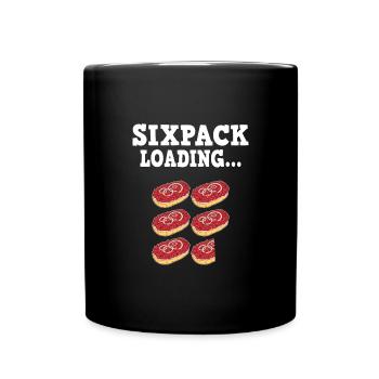 Mettbrötchen Mett Mettigel - Tasse einfarbig - Schwarz - Vorne