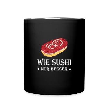 Mettbrötchen Mett Mettigel - Tasse einfarbig - Schwarz - Vorne