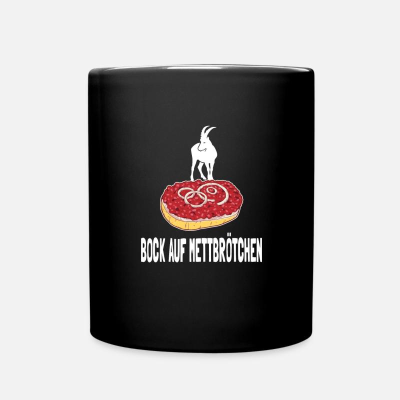 Mettbrötchen Mett Mettigel - Tasse einfarbig - Schwarz